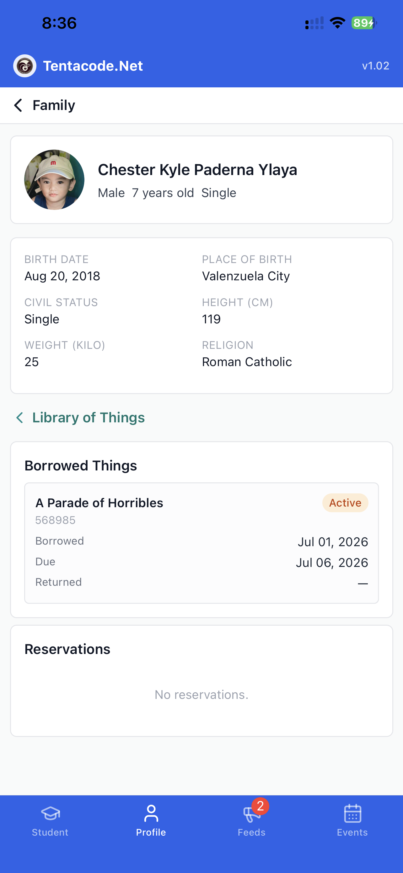 School Management app — documents screen