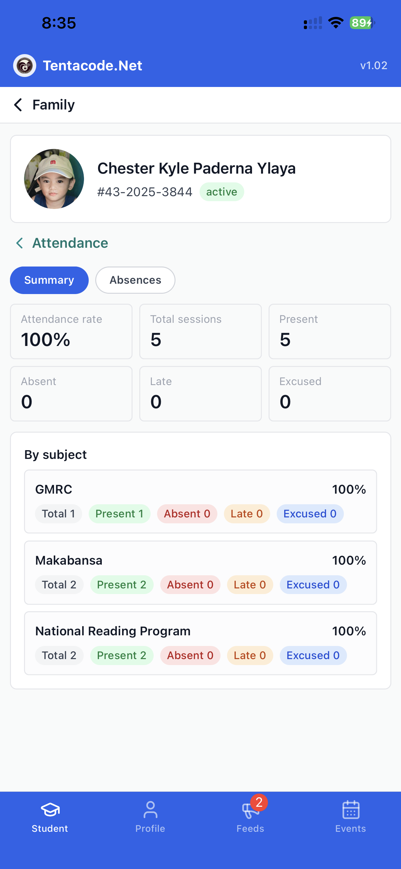 School Management app — documents screen