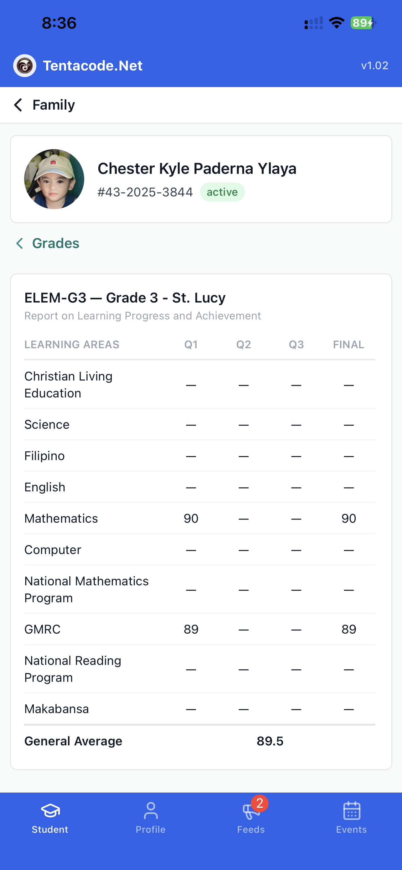 School Management app — documents screen
